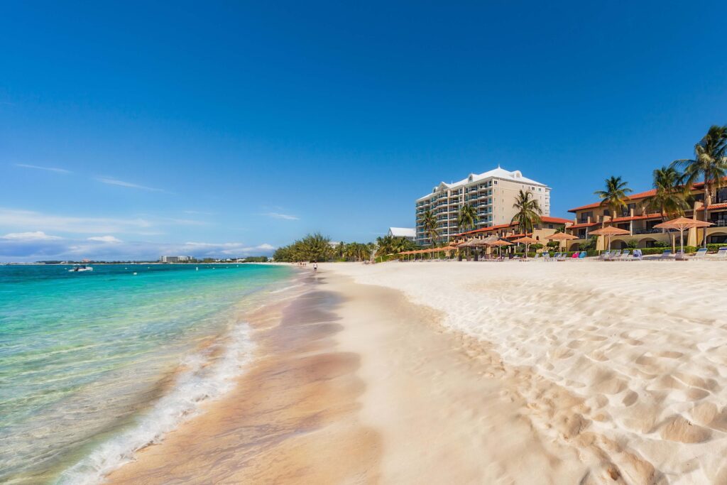 A view from the beach of Grand Cayman Rentals.