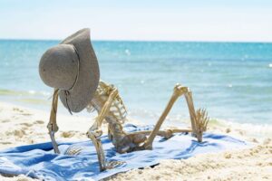 A skeleton on a beach. Maybe it learned a story about the Rolling Calf.