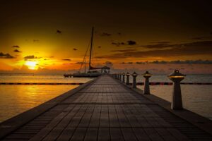 A pier on Grand Cayman Island that you can take pictures of.